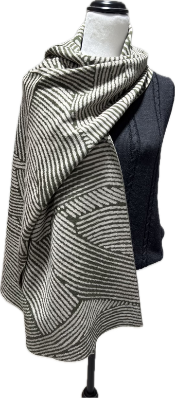 North Cape Wrap in Olive and Dune Kangaroo Island Wool